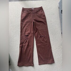 BP Brown Distressed Flare Jeans